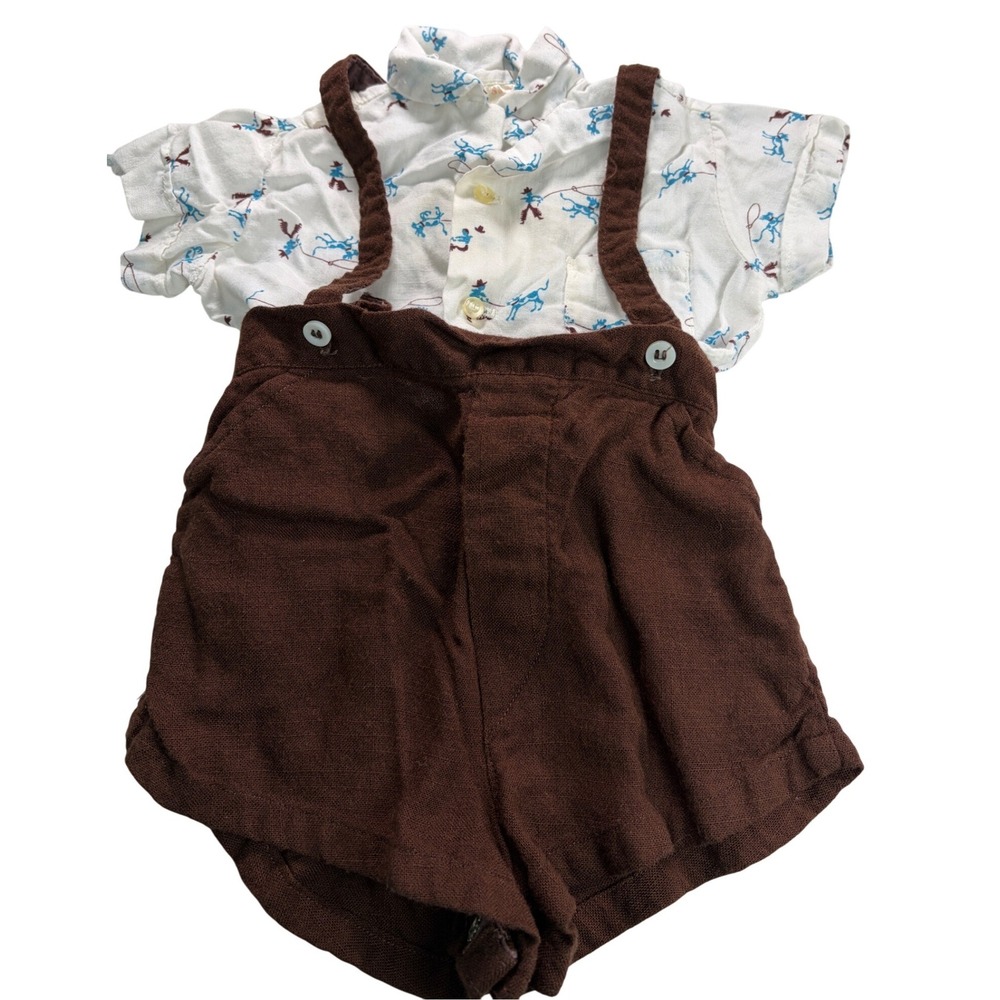 1950s - 60s Santone by Juvenile Tagged 12Mth Cowboy Western Baby Outfit Vintage